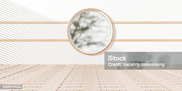 istock room background and style backdrop Japanese ZEN empty room Interior floors and walls 3D illustrations For decoration 1459473556