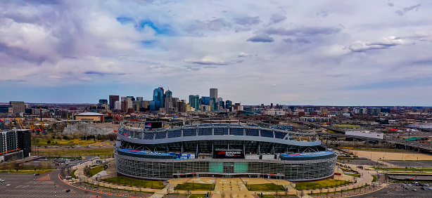 Denver, USA April 9, 2022: Cloudy day at Empower Field, Denver Colorado