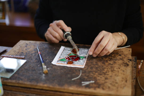 istock A woman making a stained glass work 1459479688