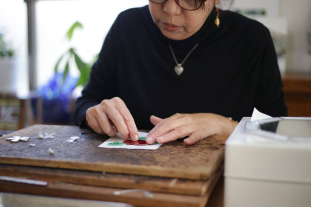 istock A woman making a stained glass work 1459480391
