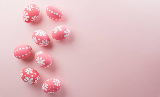 istock Happy easter! Colourful Easter eggs on pastel background. Decoration concept for greetings and presents on Easter Day celebrate time. 1459486806