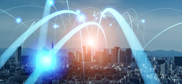istock Modern city and wireless communication network concept. Internet of Things. 5G. Telecommunication. 1459488347