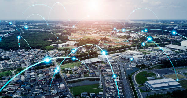 istock Smart city and communication network concept. 5G. IoT (Internet of Things). Telecommunication. 1459488773
