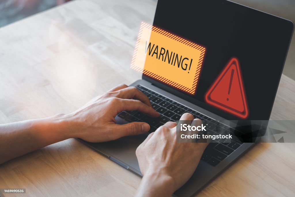 It Staff Programmer Developer Using Computer Laptop With Triangle ...