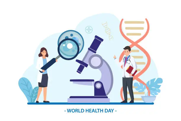 Vector illustration of Healthcare and life insurance concept. World health day. Innovation and technology medical. Vector illustration