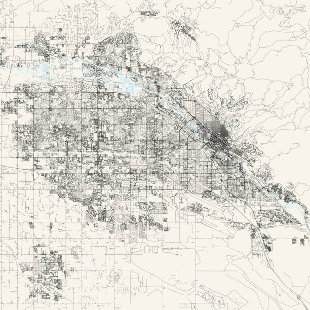 illustrazioni stock, clip art, cartoni animati e icone di tendenza di boise, idaho, stati uniti mappa vettoriale - idaho state capitol