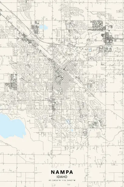 Vector illustration of Nampa, Idaho, USA Vector Map