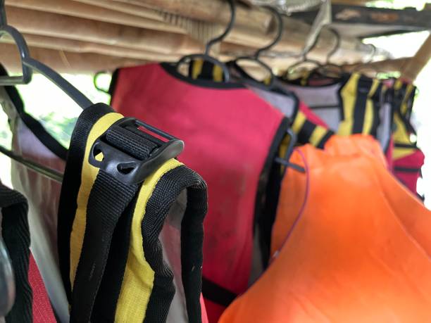 istock Life jacket used for rafting equipment 1459495991