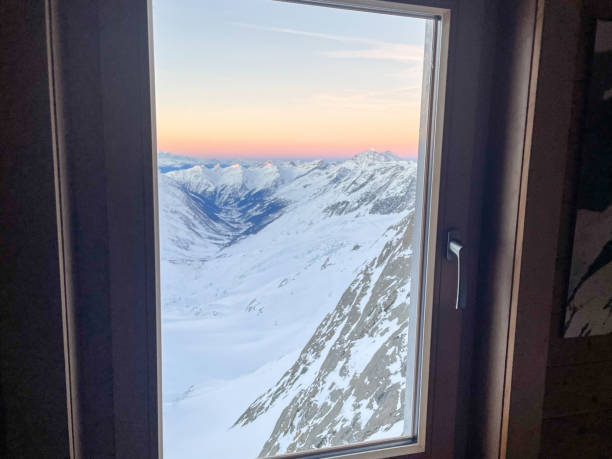 istock Spectacular snowcapped mountain range in Switzerland 1459502176