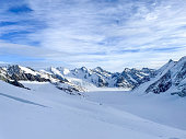 Spectacular snowcapped mountain range in Switzerland