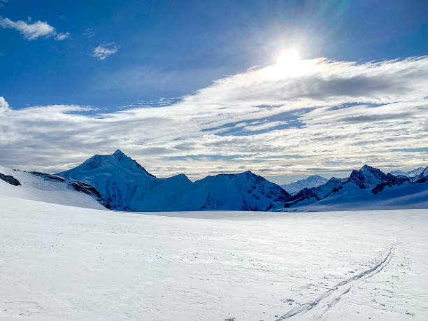 istock Spectacular snowcapped mountain range in Switzerland 1459503323