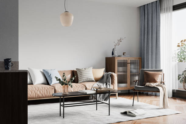 istock Interior Living Room Wall Mockup 1459512735