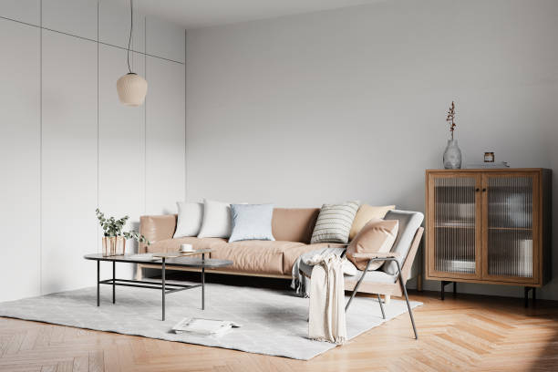 istock Interior Living Room Wall Mockup 1459512742