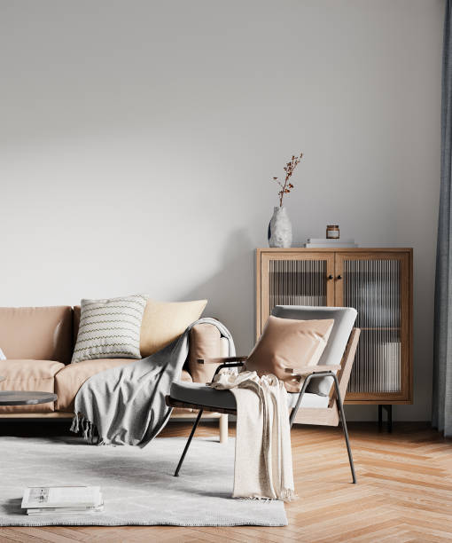 istock Interior Living Room Wall Mockup 1459512753