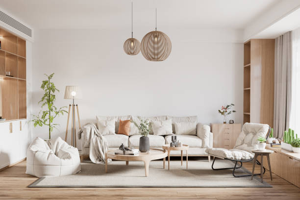 istock Interior Living Room Wall Mockup 1459512788