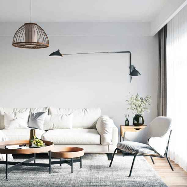 istock Interior Living Room Wall Mockup 1459512790