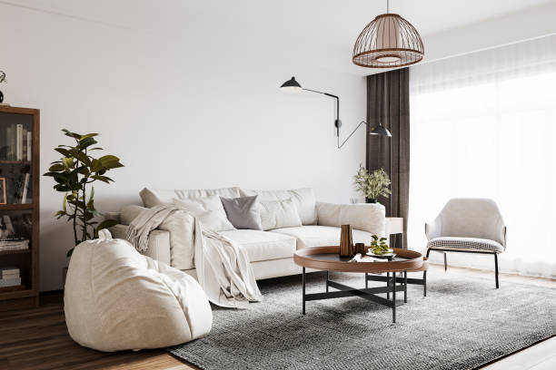 istock Interior Living Room Wall Mockup 1459512820