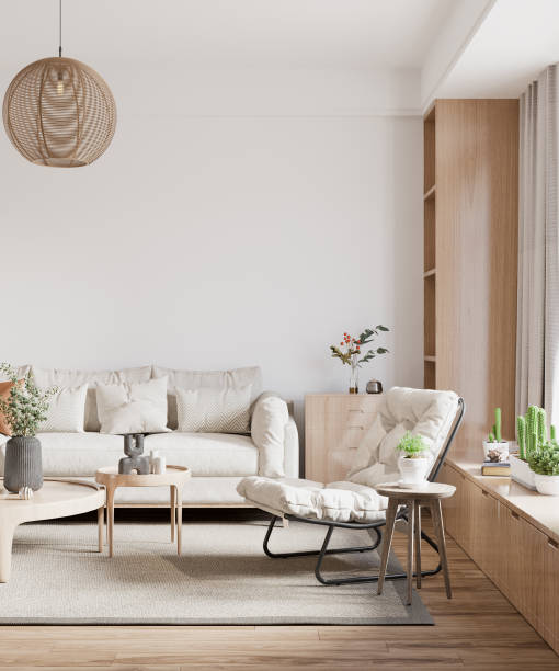 istock Interior Living Room Wall Mockup 1459512824