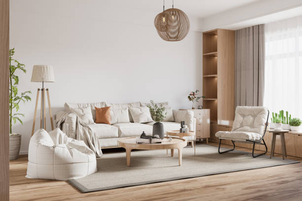 istock Interior Living Room Wall Mockup 1459512843