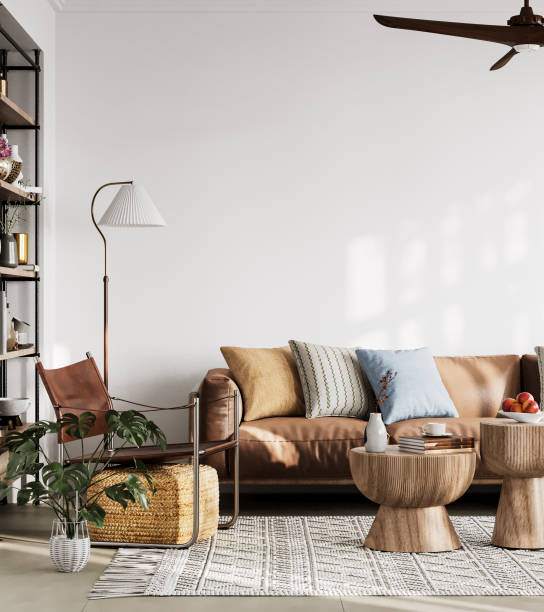 istock Interior Living Room Wall Mockup 1459512893