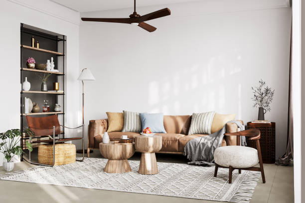 istock Interior Living Room Wall Mockup 1459512899
