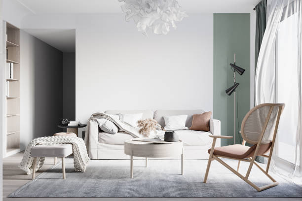 istock Interior Living Room Wall Mockup 1459512914