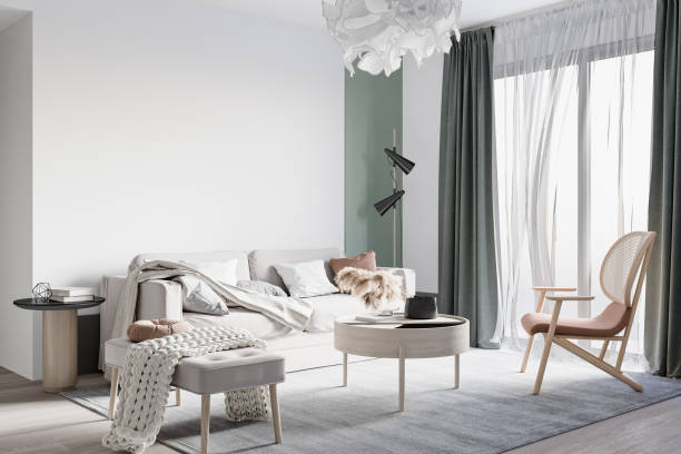 istock Interior Living Room Wall Mockup 1459512917