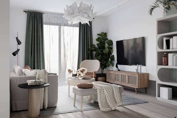 istock Interior Living Room Wall Mockup 1459512943