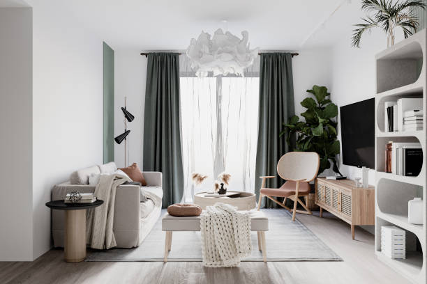 istock Interior Living Room Wall Mockup 1459512972