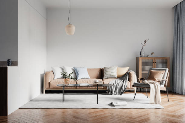 istock Interior Living Room Wall Mockup 1459512989