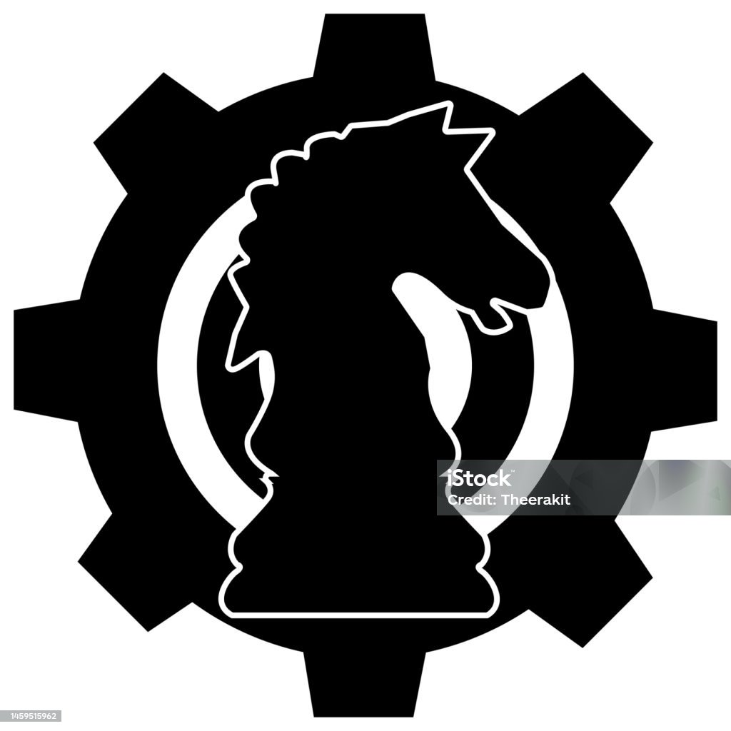 Estilo Do ícone De Inicialização Do Cavalo De Xadrez Ilustração do