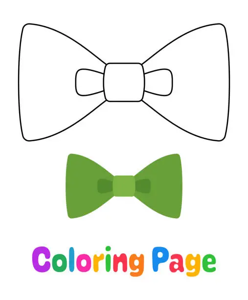 Vector illustration of Coloring page with Bow Tie for kids