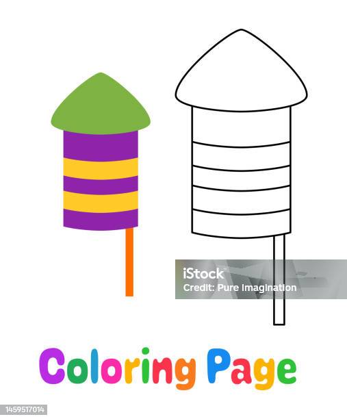 Firecracker Color Sheets Coloring Page With Firecrackers For Kids Stock Illustration - Download ...