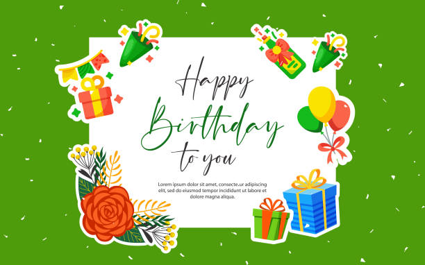 istock Happy birthday background with realistic balloon and confetti 1459524801