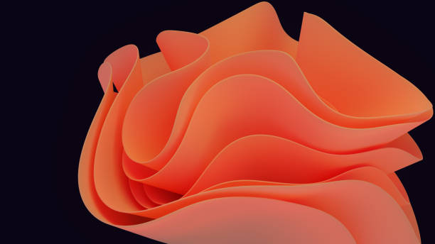 istock Abstract orange flower in windows 11 style 1459529964