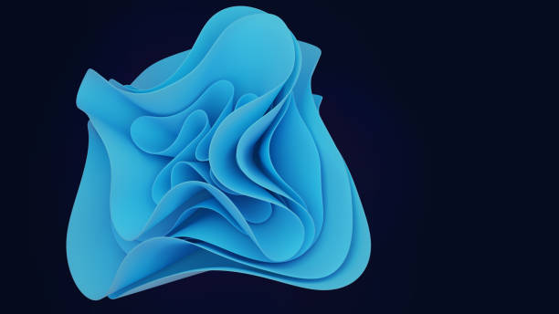 Abstract blue flower in windows 11 style