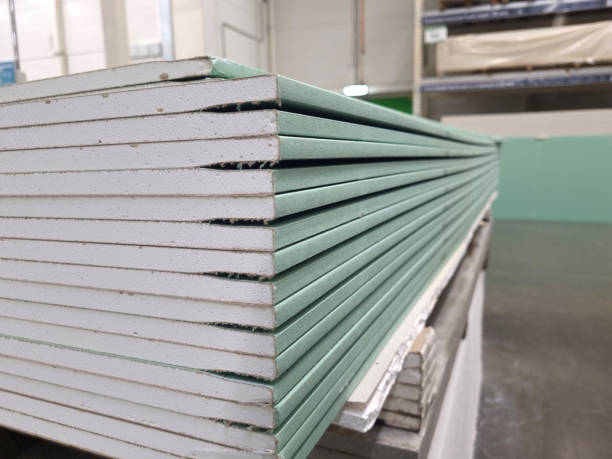 istock water resistant plasterboard sheets stacked in a hardware store. 1459532580