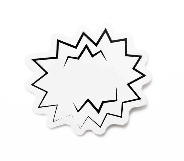 Blank minimal 3d red starburst sticker sign banner product tag label isolated on white background minimal creative idea conceptual 3D rendering