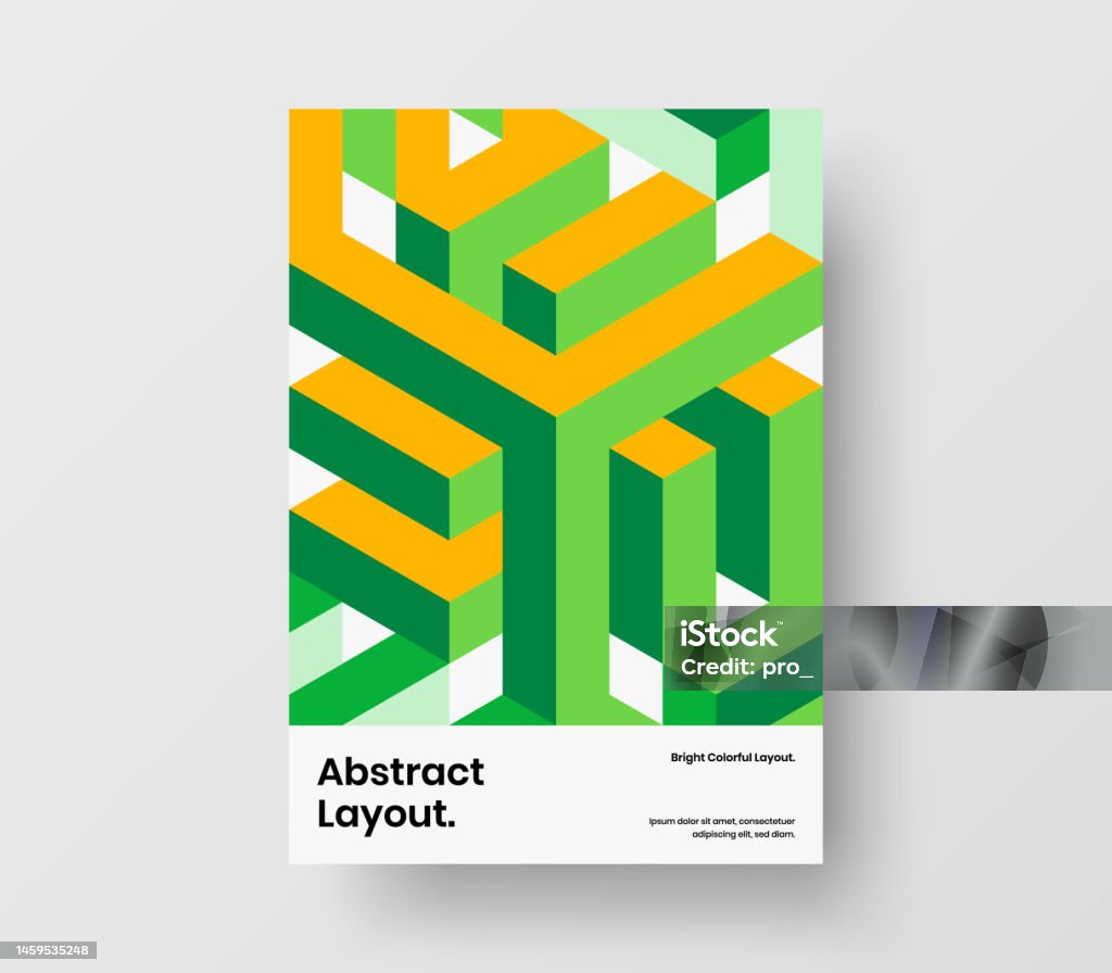 Unique Brochure Design Vector Template Multicolored Mosaic Hexagons