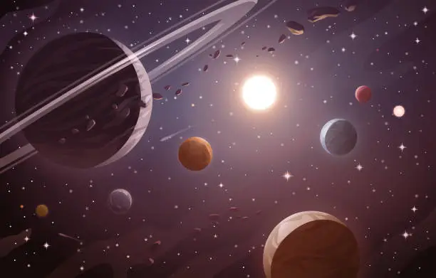 Vector illustration of SPACE- Distant Solar System