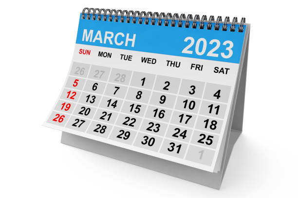 istock 2023 Year March Calendar. 3d Rendering 1459542367