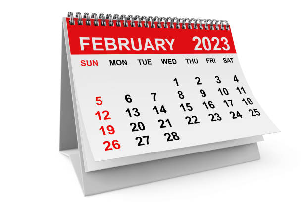 istock 2023 Year February Calendar. 3d rendering 1459543962