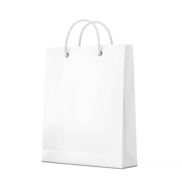 istock White Paper Shopping Bag Mockup with Free Space for Your Design. 3d Rendering 1459544189