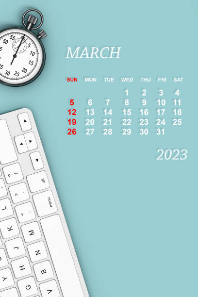 istock 2023 year calendar. March calendar. 3d Rendering 1459544496