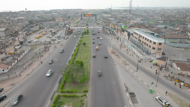 cityscape of Oworosoki in Lagos Mainland towards third mainland bridge