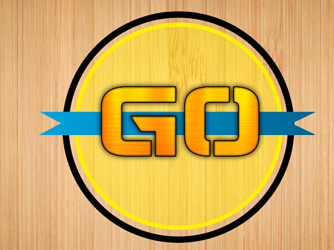 Go jpeg logo make of used colors yellow blue and background light brown