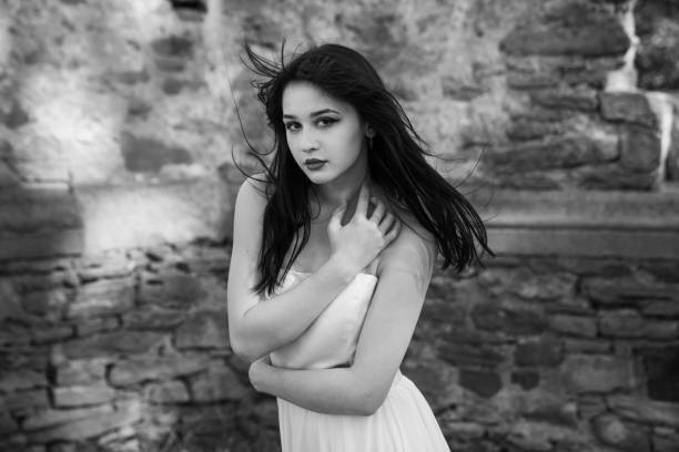 istock Beauty bride model in wedding dress 1459562544