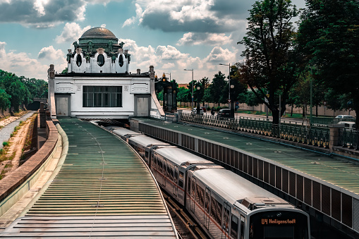 Vienna, Austria – July 03, 2021: A scenic shot of a beautiful subway station at Wien Museum Otto Wagner