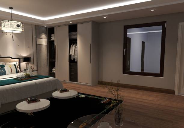 istock Beautiful design of a modern bedroom interior 1459567123