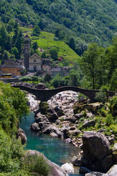 istock Small village near the river on a sunny day 1459567338